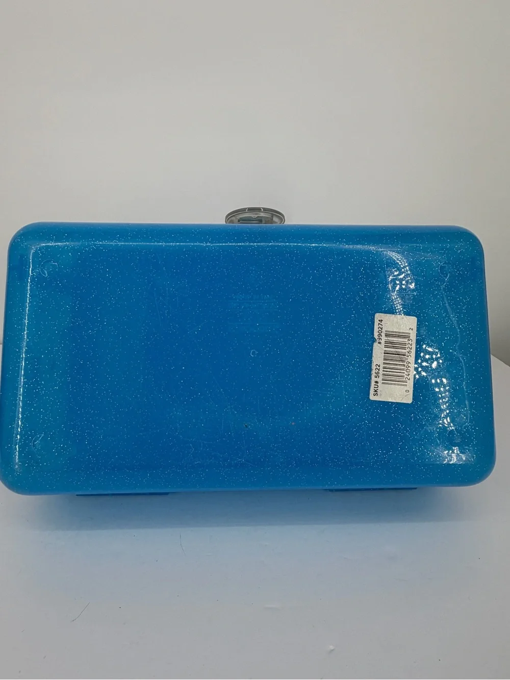 Caboodles Liquid Metallic 2622 Blue GLITTER Makeup Case Organizer Butterfly